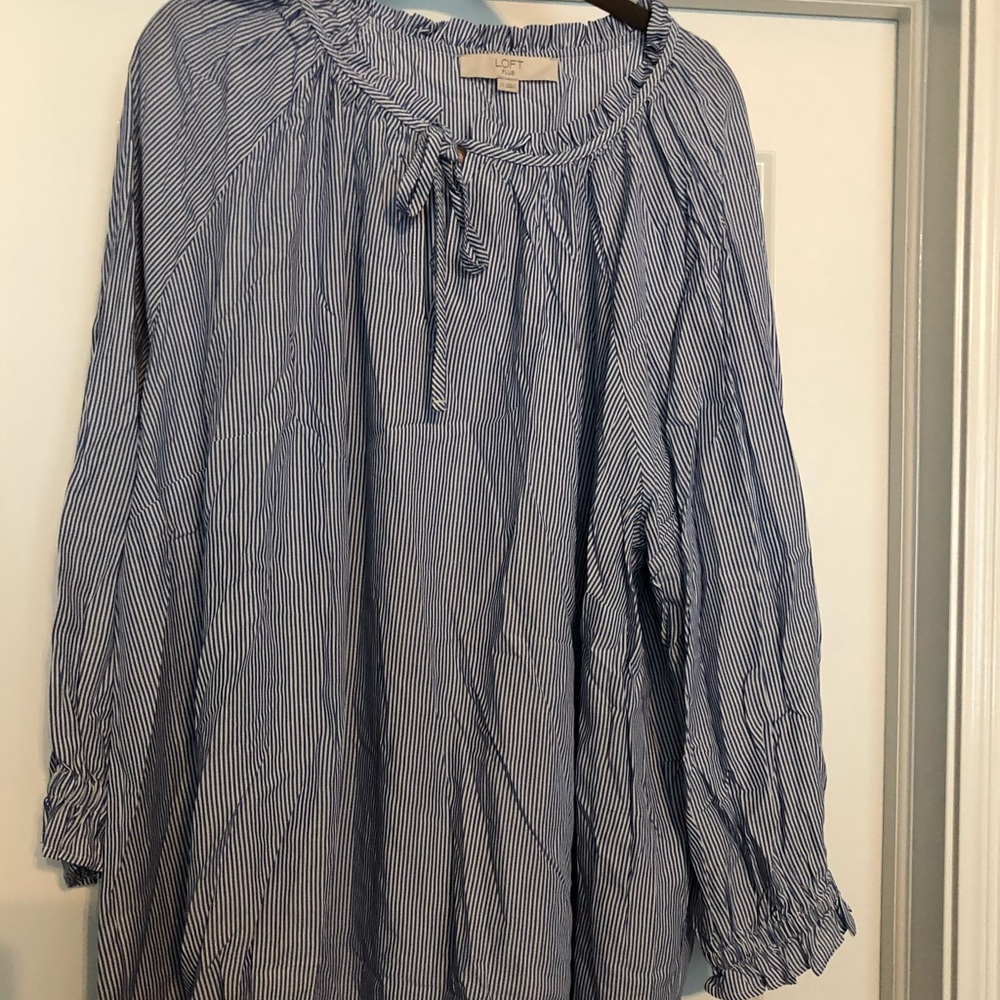 Striped ruffle top with front tie
